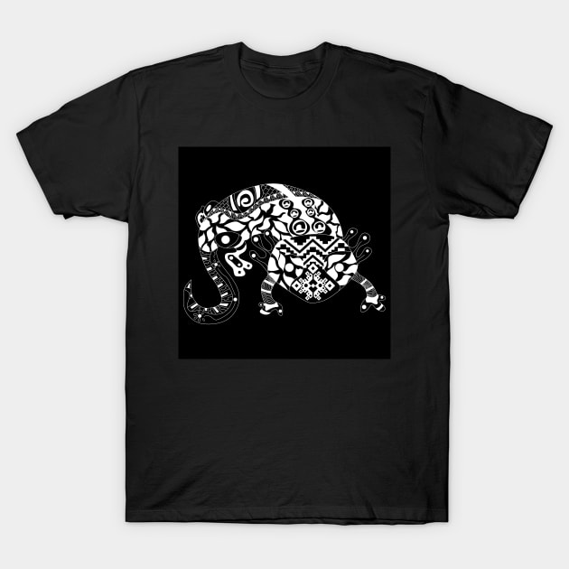 axolotl ajolote in xochimilco mexican pattern in black T-Shirt by jorge_lebeau